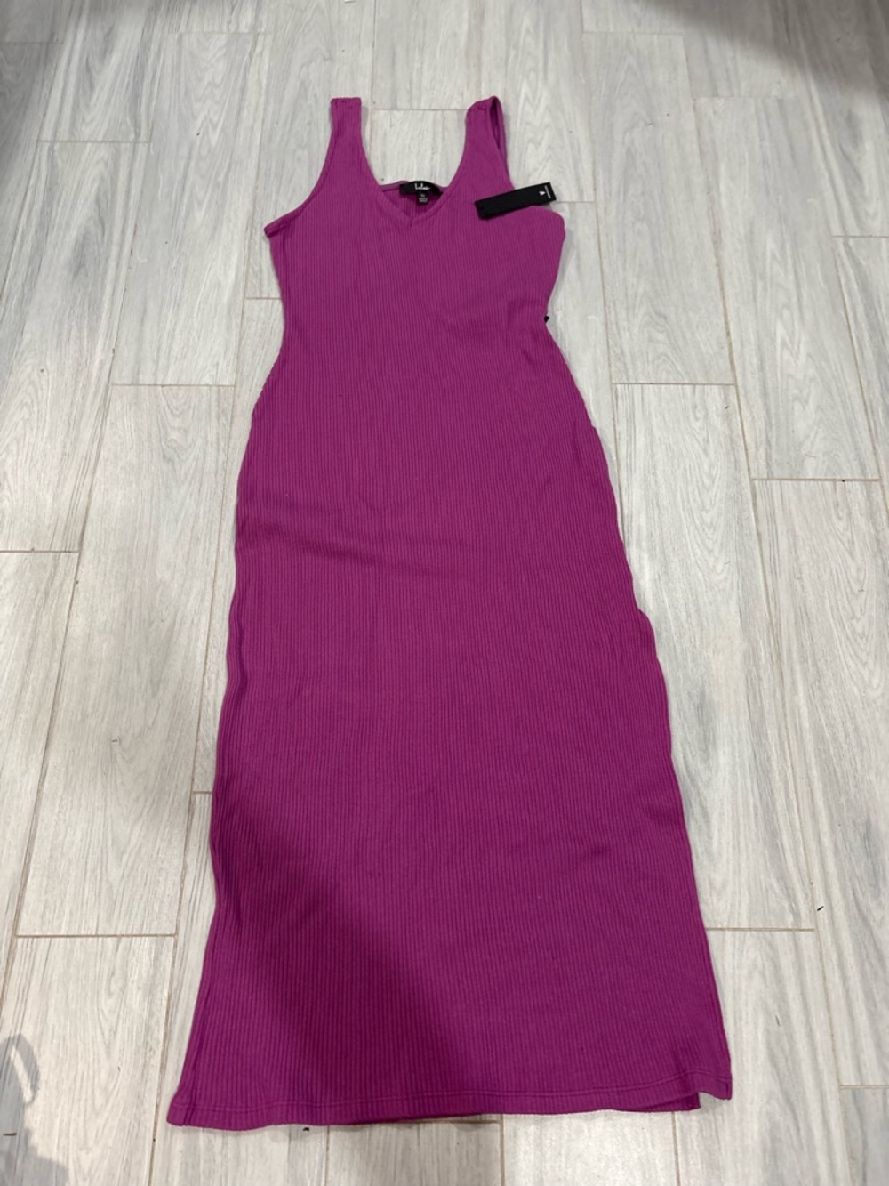 Lulu's Magenta Ribbed Maxi Tank Dress